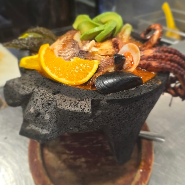 Seafood Molcajete.